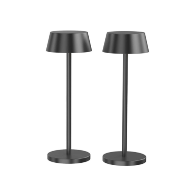 Dawnrise Rechargeable LED Table Lamp with Touch Switch, 2-pack- Gun Metal