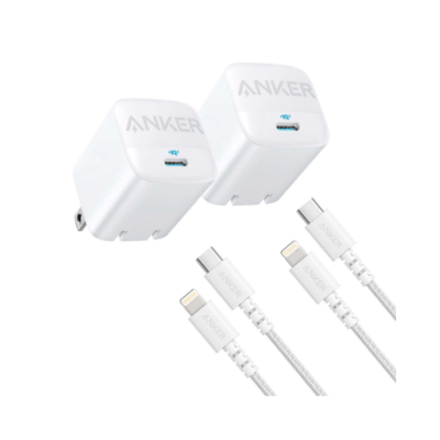 Anker 30W Charger with USB-C to Lightning Cable, 2-pack