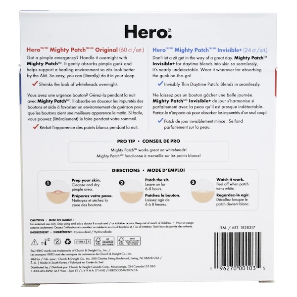 Hero Mighty Patch Original & Invisible+, 84-count Pack