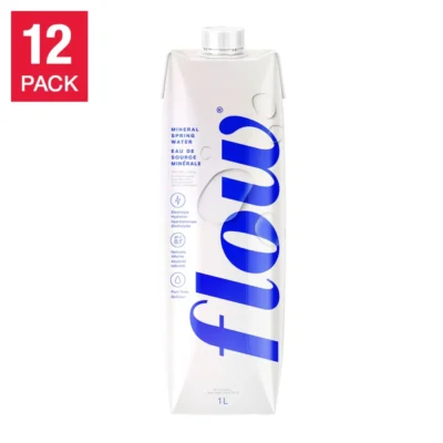 Flow Alkaline Spring Water 12 pack of 1L cartons with natural minerals and electrolytes
