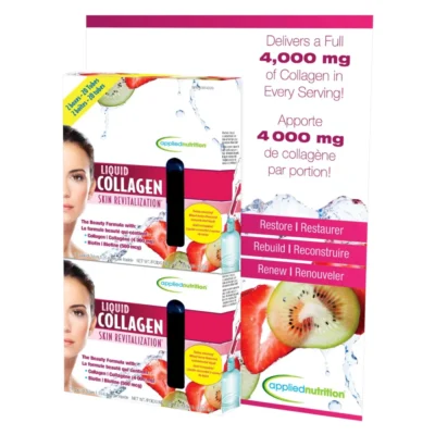 Applied Nutrition Liquid Collagen bottle in mixed berry flavour for skin revitalization