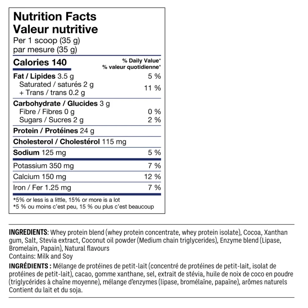 LEANFIT Whey Protein Powder – Natural Chocolate, 2kg Bag