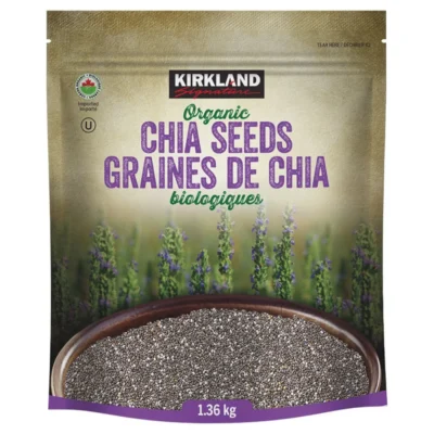 Kirkland Signature Organic Chia Seeds 1.36 kg Non-GMO organic superfood Canada
