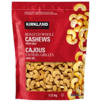 Kirkland Signature roasted whole cashews with salt 1.13 kg Kosher Canada