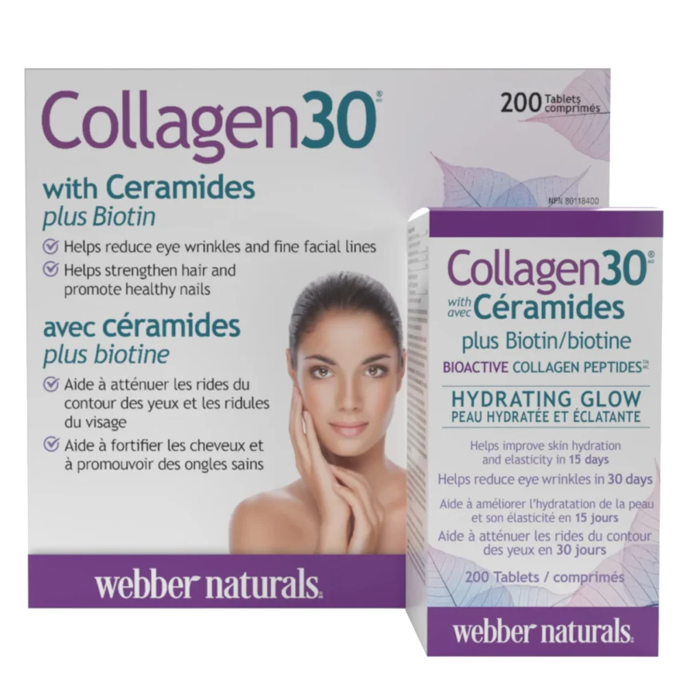 webber naturals Collagen30 with Ceramides plus Biotin, 200 Tablets