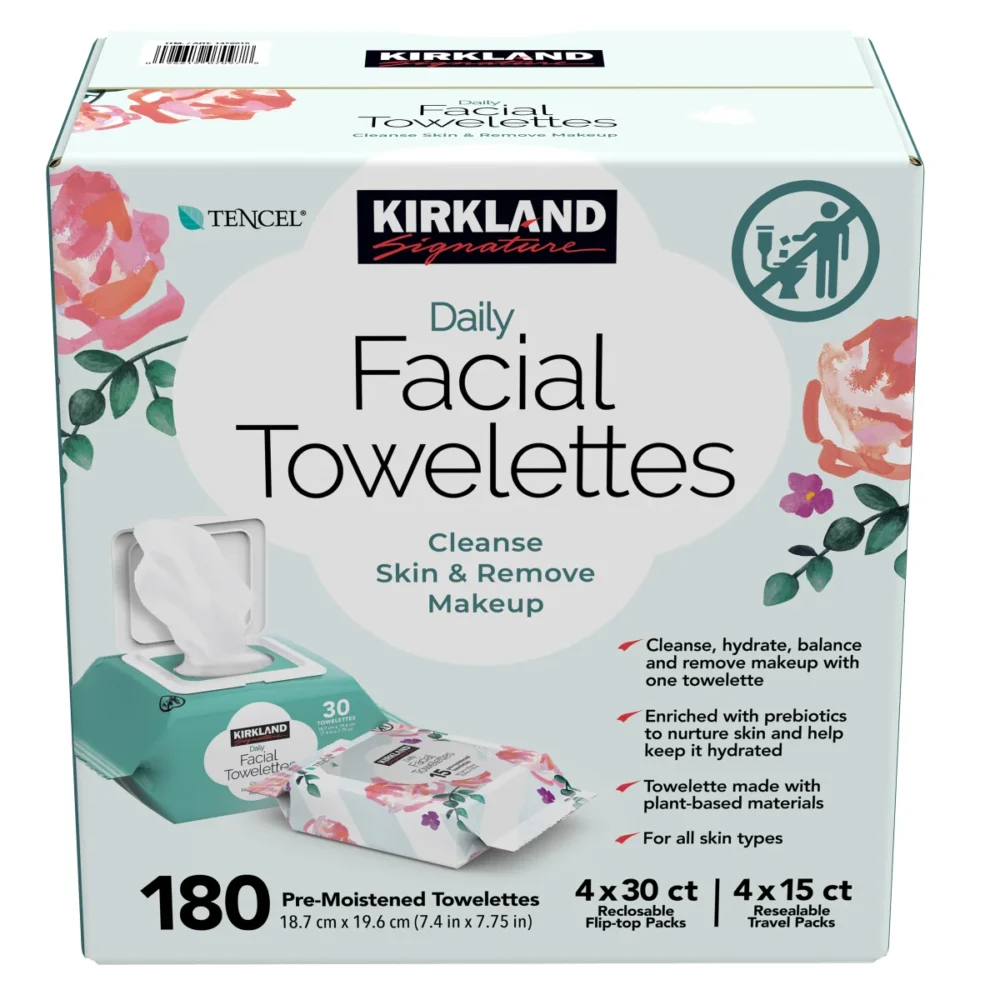 Kirkland Signature Daily Facial Towelettes hydrating makeup remover Canada