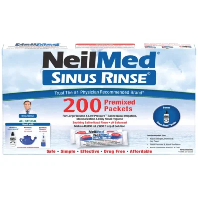 NeilMed Sinus Rinse Kit 200 Packets with rinse bottle