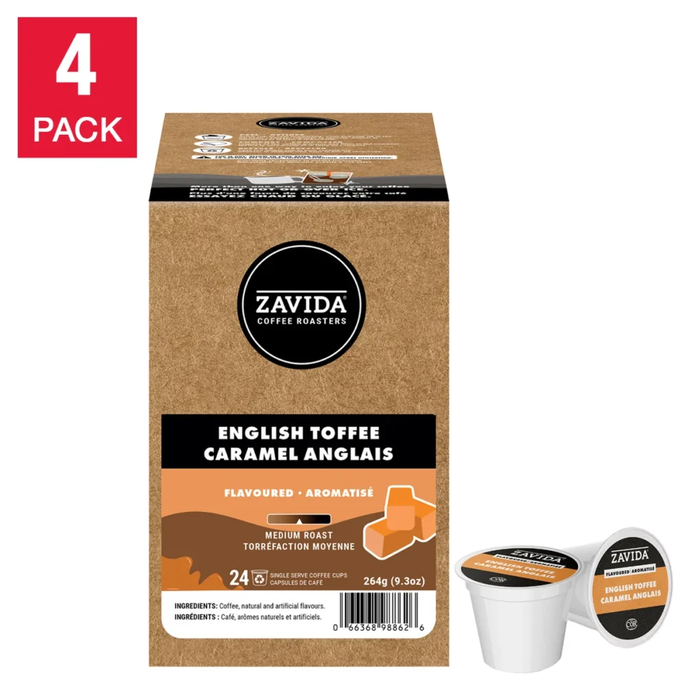 Zavida English Toffee Coffee K-Cup Pods 96-count sweet creamy caramel coffee