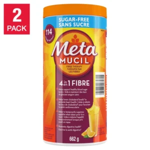 Metamucil 4-in-1 Fibre Supplement Powder sugar-free orange 2x662g