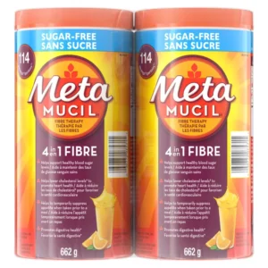 Metamucil 4 in 1 MultiHealth Fibre Supplement Powder Sugar-Free, Orange, 2 x 662 g