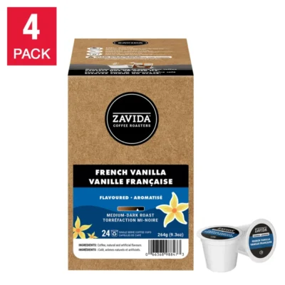 Zavida French Vanilla Coffee K-Cup Pods 96-count creamy aromatic
