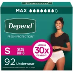 Depend Women's Maximum Absorbency Underwear Small