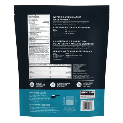 Kirkland Whey Protein Back detail