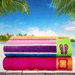 Medallions & Wavy Mulit-Colour Stripes Jacquard Beach