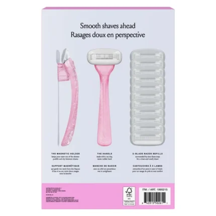 Billie Pink Sparkle Razor with Holder & 12 Cartridges