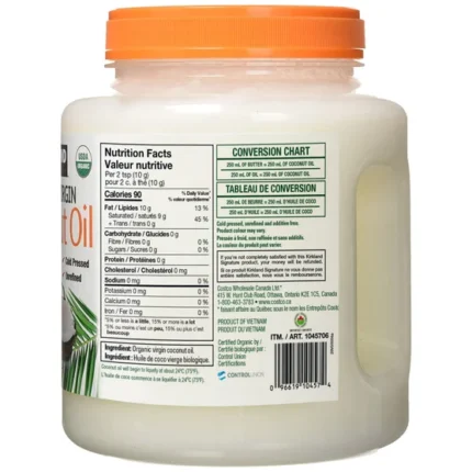 Kirkland Signature Organic Virgin Coconut Oil detail