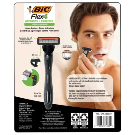 BIC Flex4 Sensitive Razor Set 1 Handle 24 Cartridges